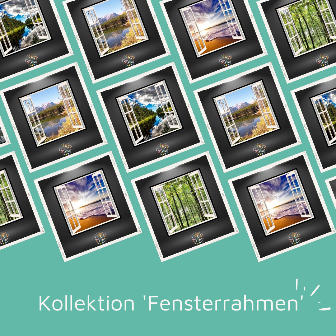 Diamond Painting Fensterrahmen - Panoramablick Bilder mit eckigen Steinen