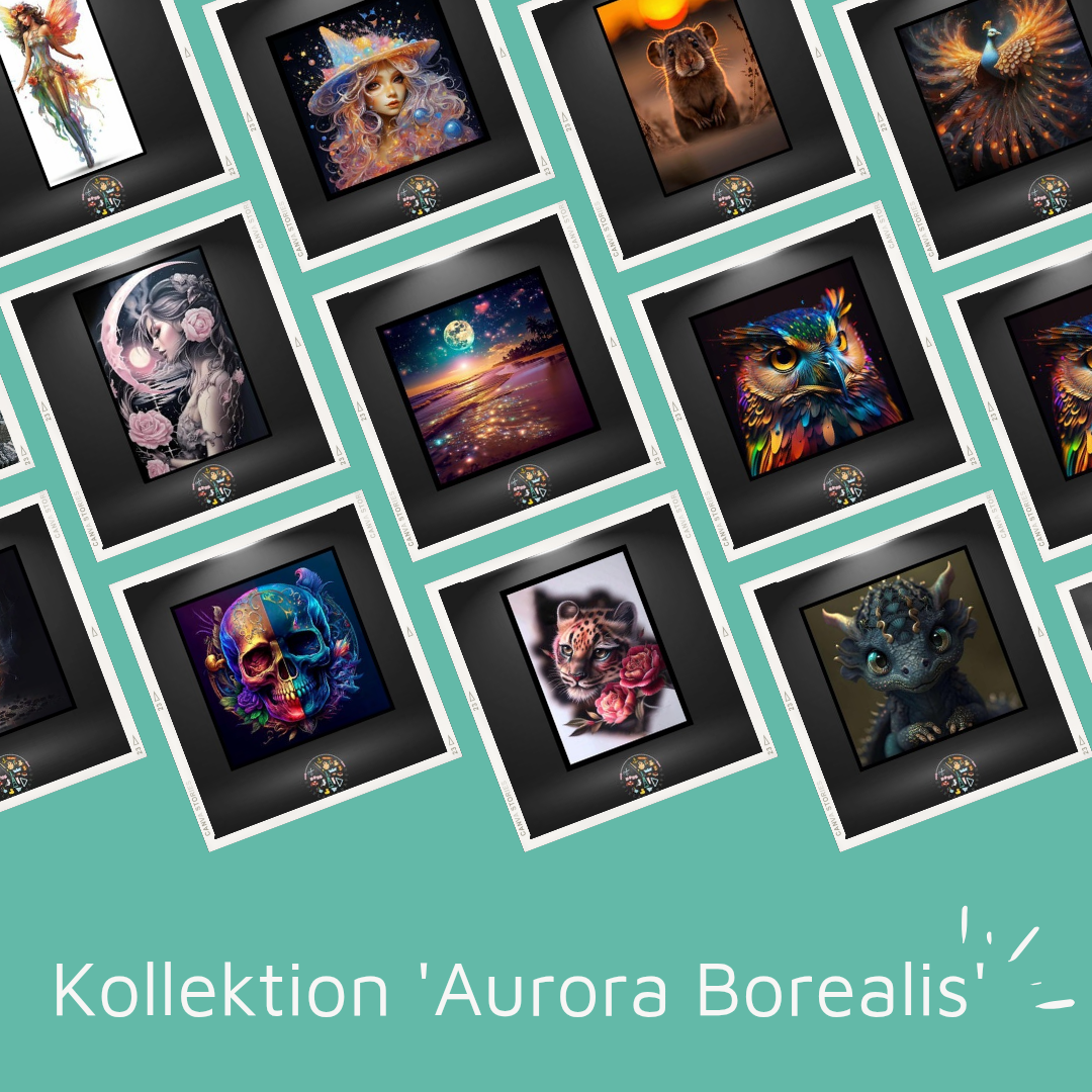 Kollektion 'Aurora Borealis' - Bilder mit eckigen AB Steinen