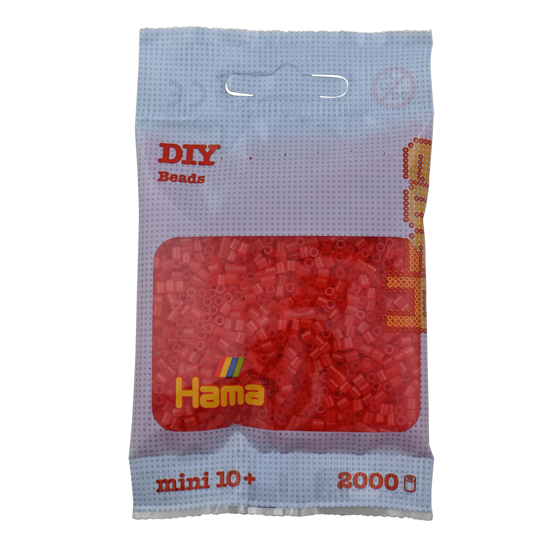 2000 Mini Bügelperlen - Transparent - Rot von Spielzeughafen