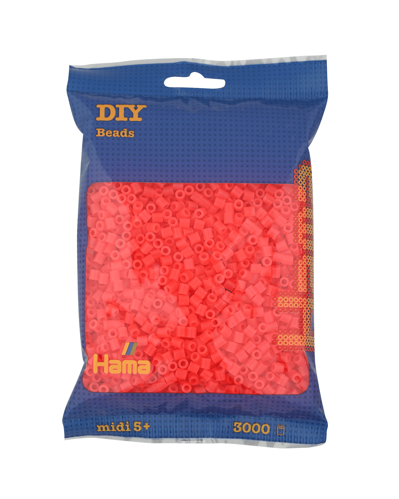 3000 Hama Midi Bügelperlen - Neon - Rot von Spielzeughafen