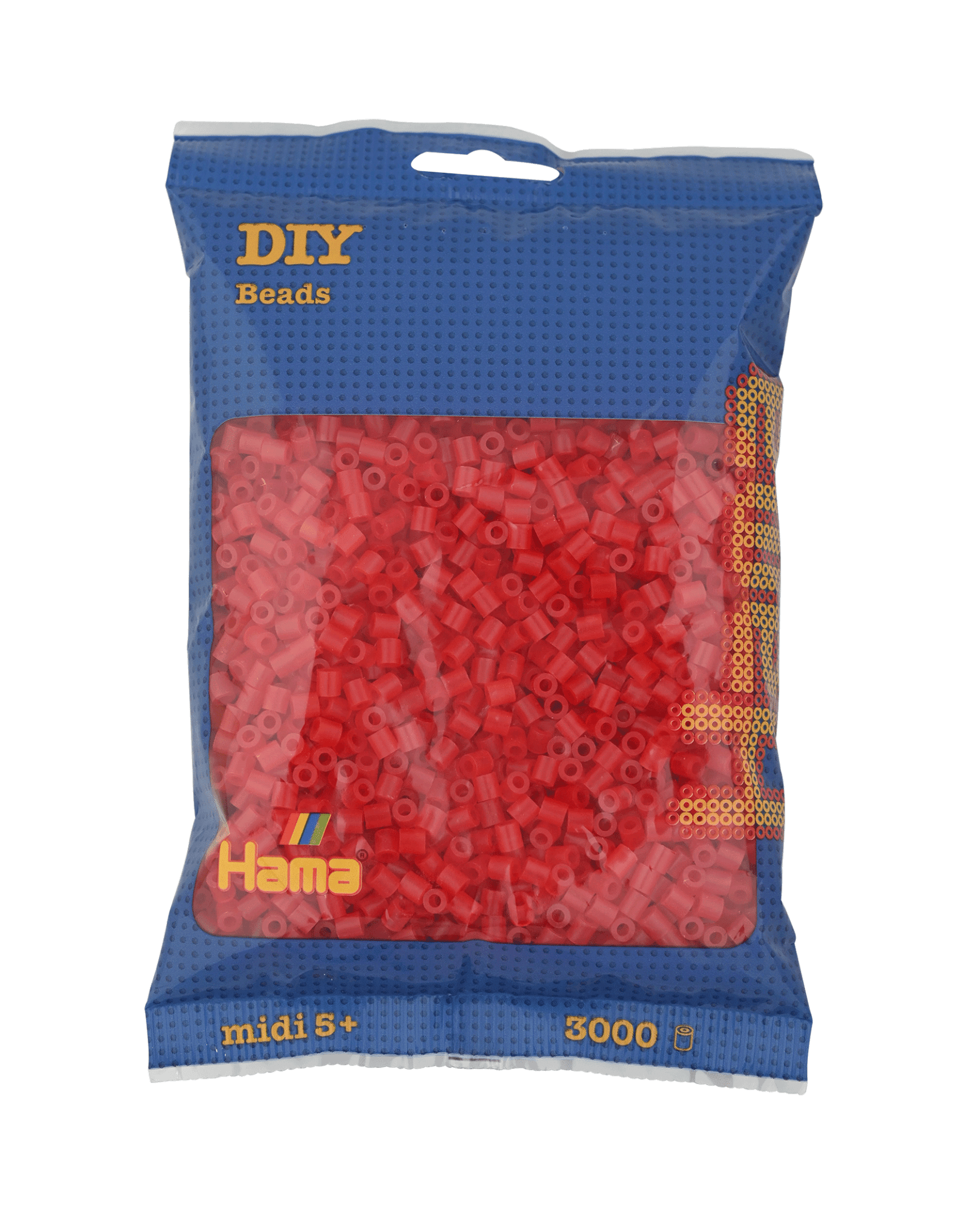 3000 Hama Midi Bügelperlen - Transparent - Rot von Spielzeughafen