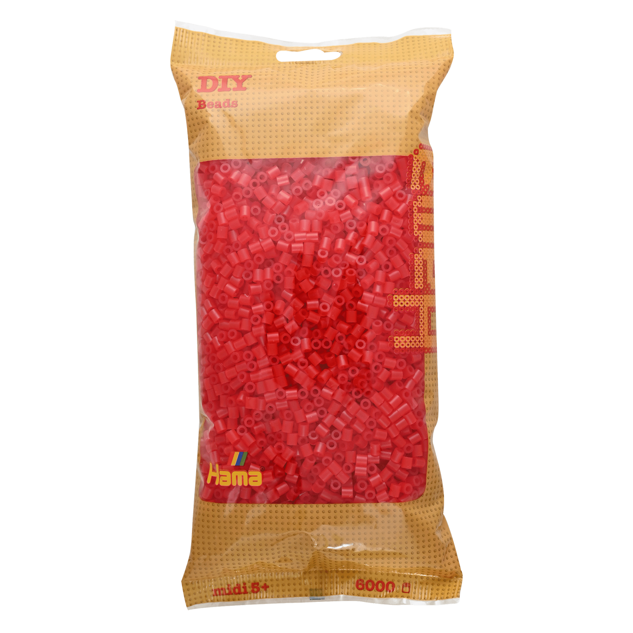 6000 Hama Midi Bügelperlen - Transparent - Rot von Spielzeughafen