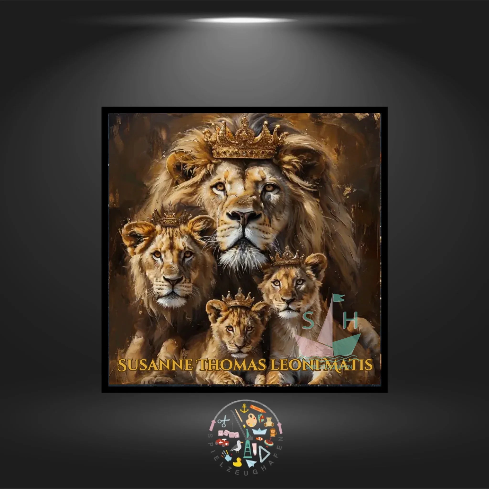 Diamond Painting personalisiertes Löwenbild mit Namen