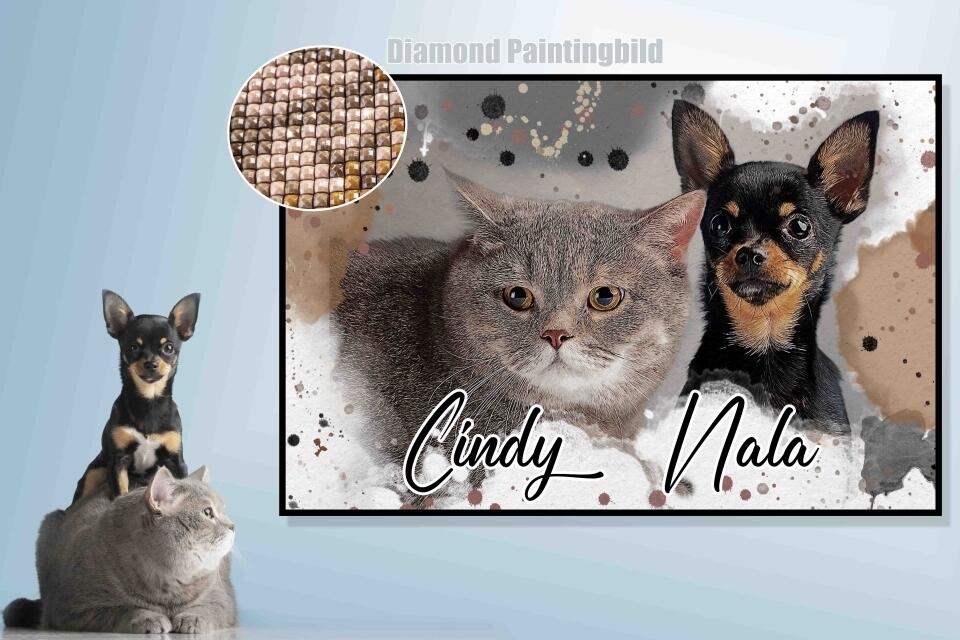 Dein Liebling - als Aquarell Diamond Painting (eckige Steine) von Spielzeughafen