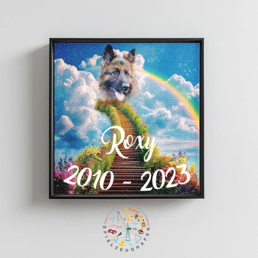 Dein Liebling unvergessen auf der Regenbogenbrücke als Diamond Painting von Spielzeughafen