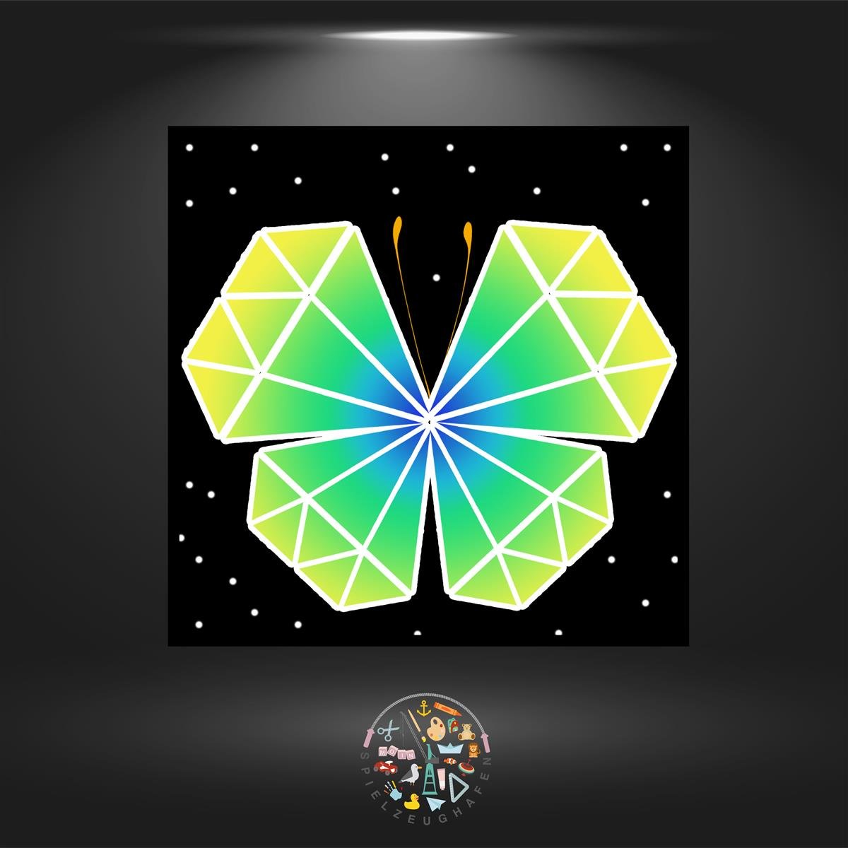 Diamond Butterfly - Quadratisch mit Strass (eckig) von Spielzeughafen