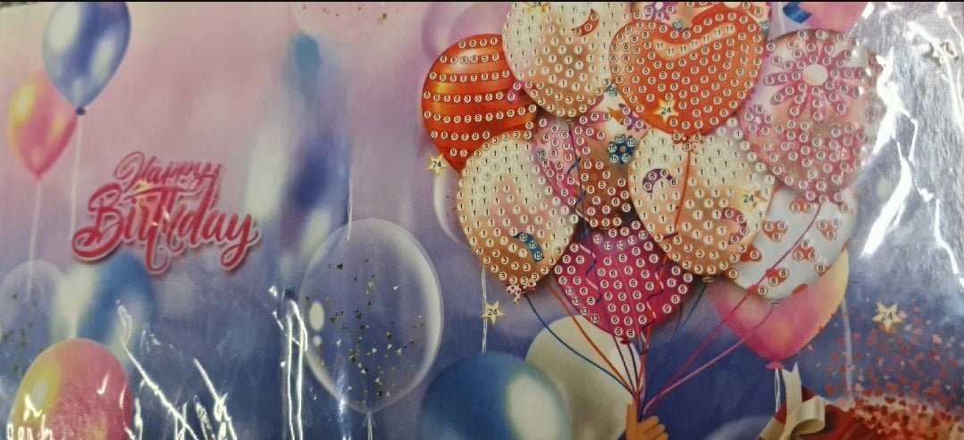 Diamond Painting Grußkarte 'Birthday' rosa (38) von Spielzeughafen