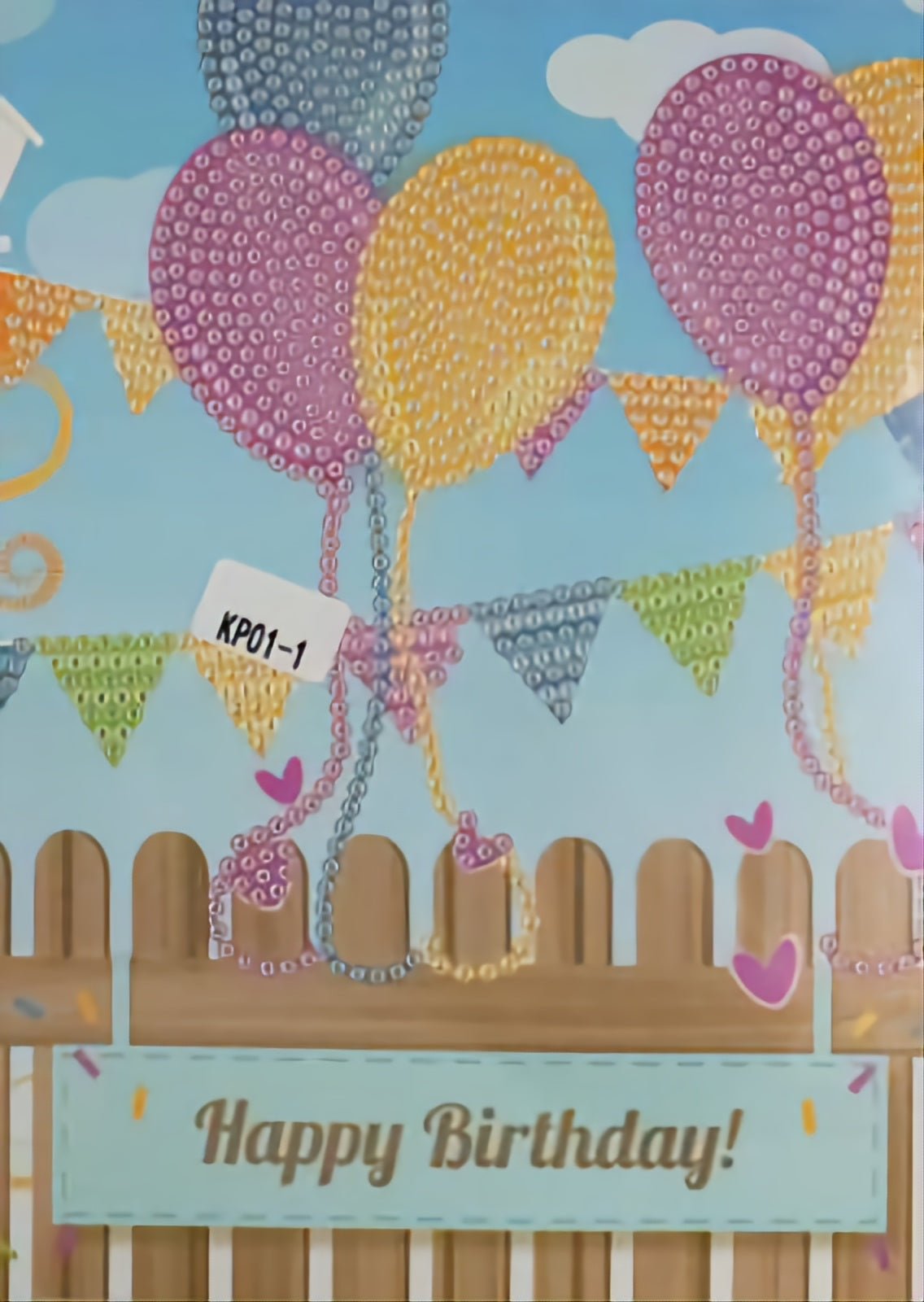 Diamond Painting Grußkarten 'Birthday' blau (37) von Spielzeughafen