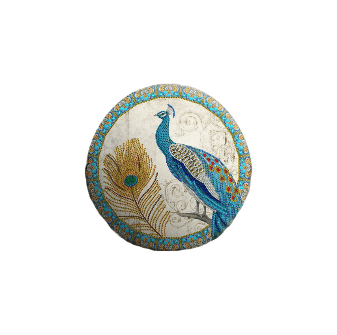 Diamond Painting Metallwandteller Pfau 2 (60) von Spielzeughafen