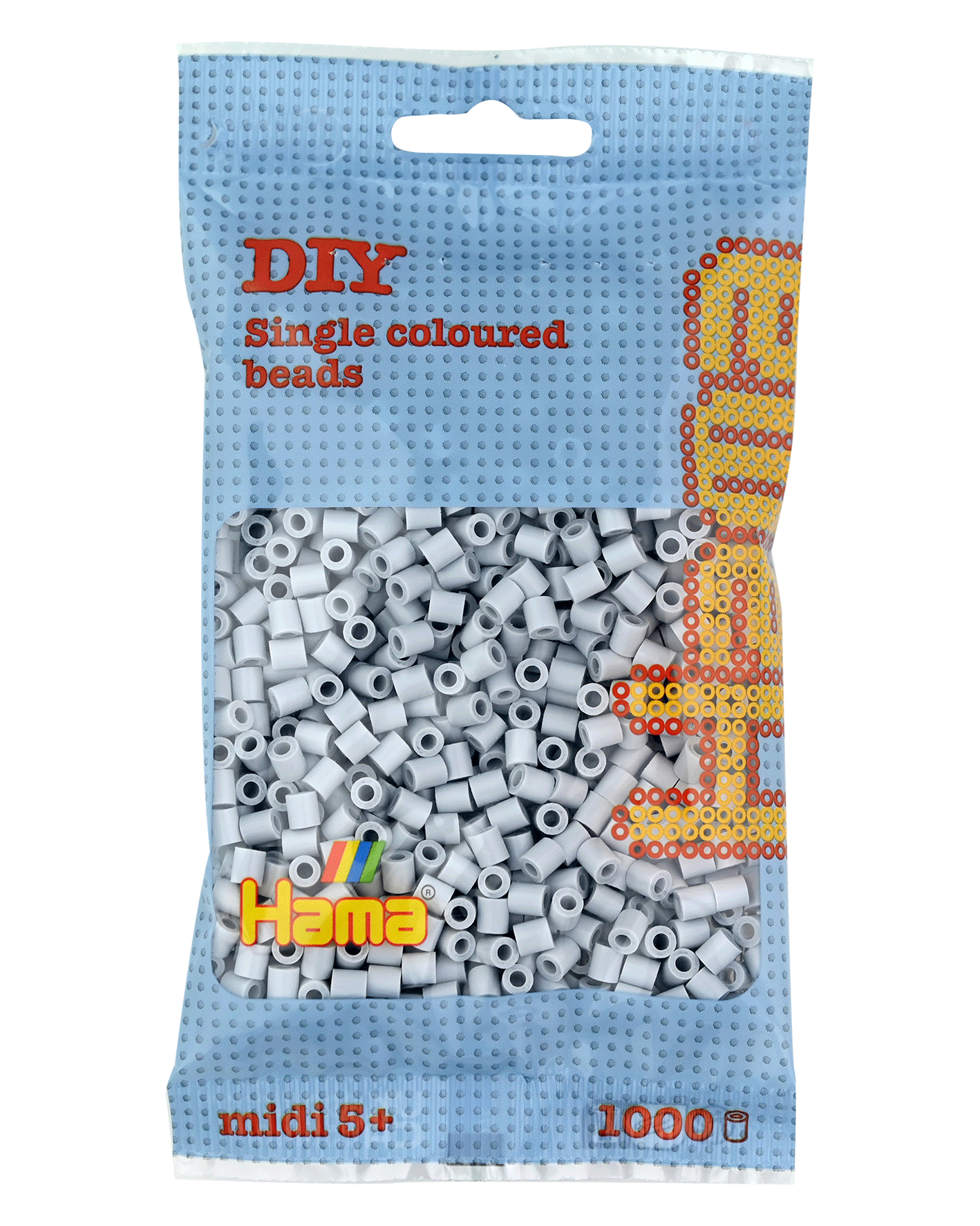Hama Bügelperlen – Hellgrau, Midi 5 mm (1000 Stk) von Spielzeughafen