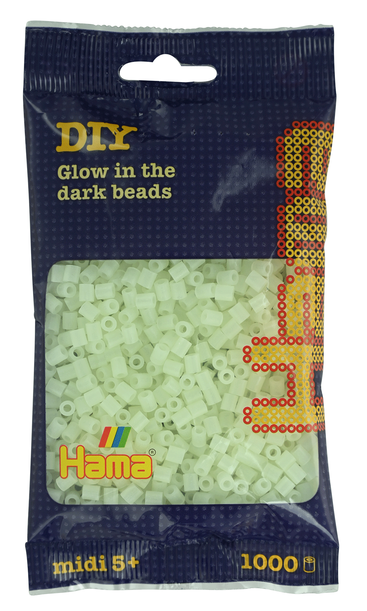 Hama Bügelperlen – Leucht - Grün (nachtleuchtend), Midi 5 mm (1000 Stk) von Spielzeughafen