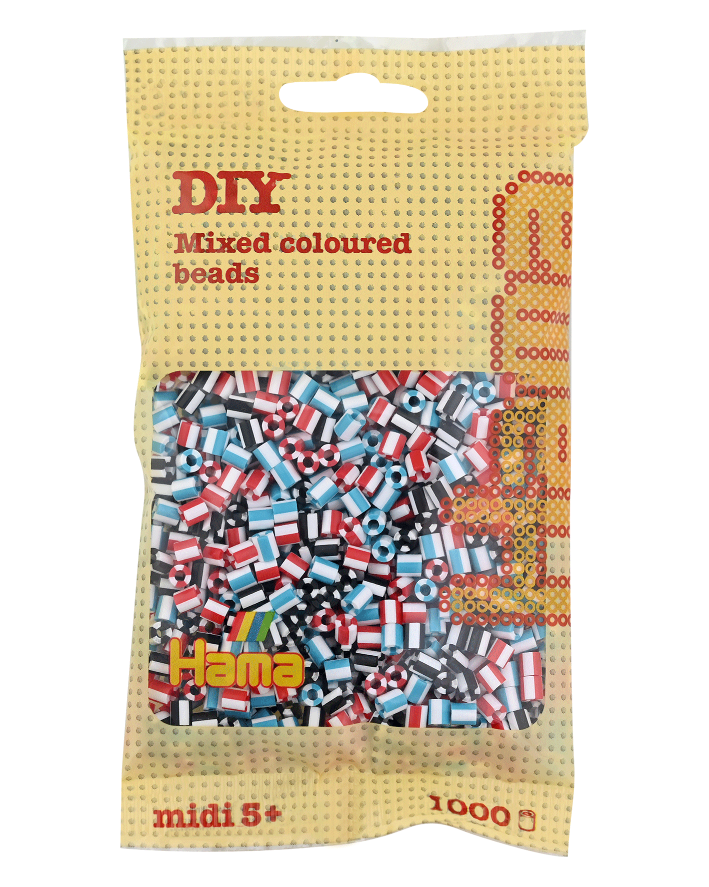 Hama Bügelperlen – Mix 91 gestreift, Midi 5 mm (1000 Stk) von Spielzeughafen