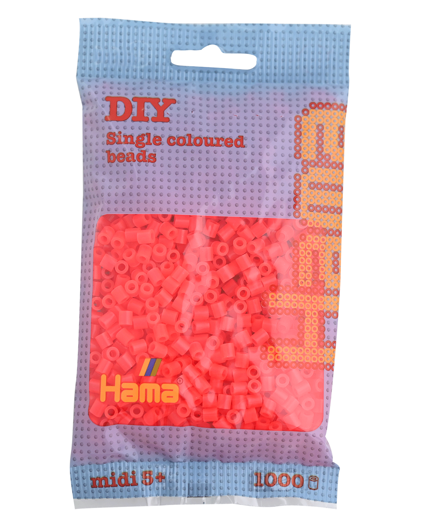 Hama Bügelperlen – Neon - Rot, Midi 5 mm (1000 Stk) von Spielzeughafen