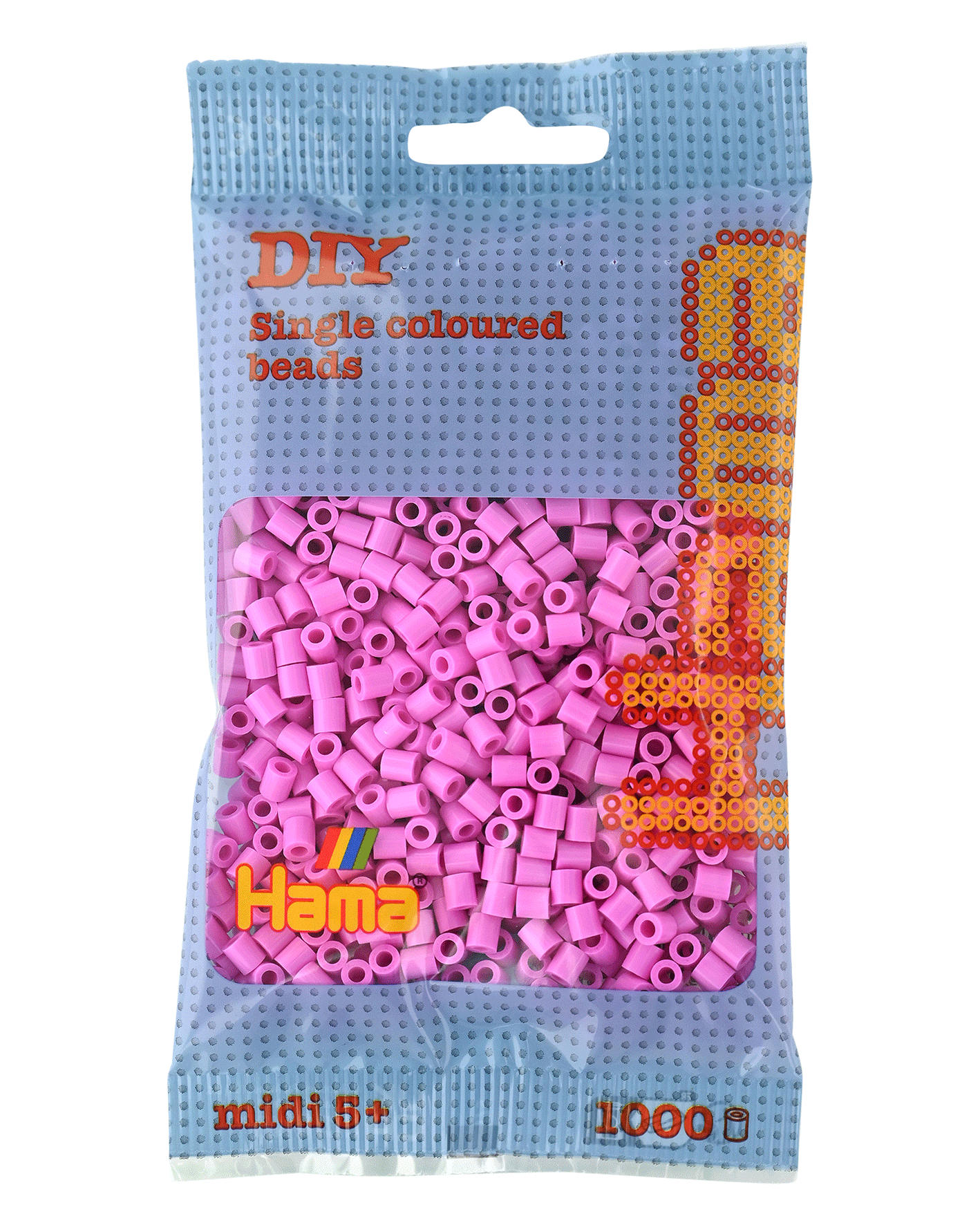 Hama Bügelperlen – Pastell - Pink, Midi 5 mm (1000 Stk) von Spielzeughafen