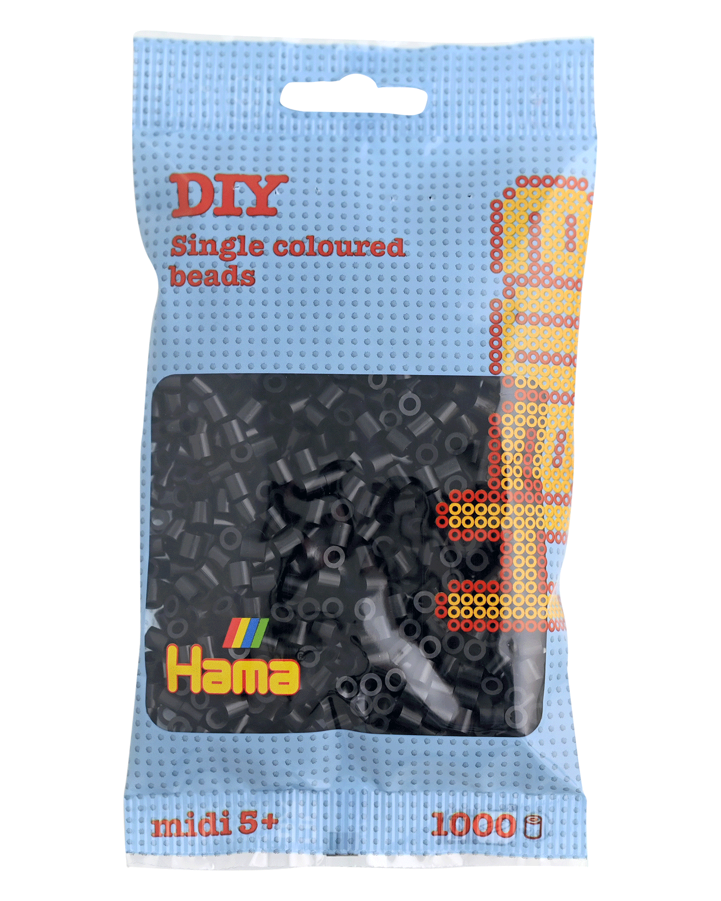 Hama Bügelperlen – Schwarz, Midi 5 mm (1000 Stk) von Spielzeughafen