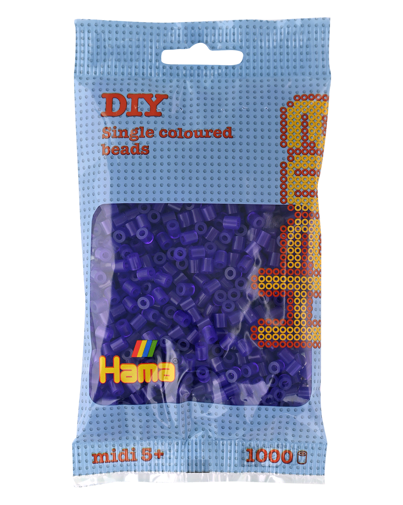 Hama Bügelperlen – Transparent - Lila, Midi 5 mm (1000 Stk) von Spielzeughafen