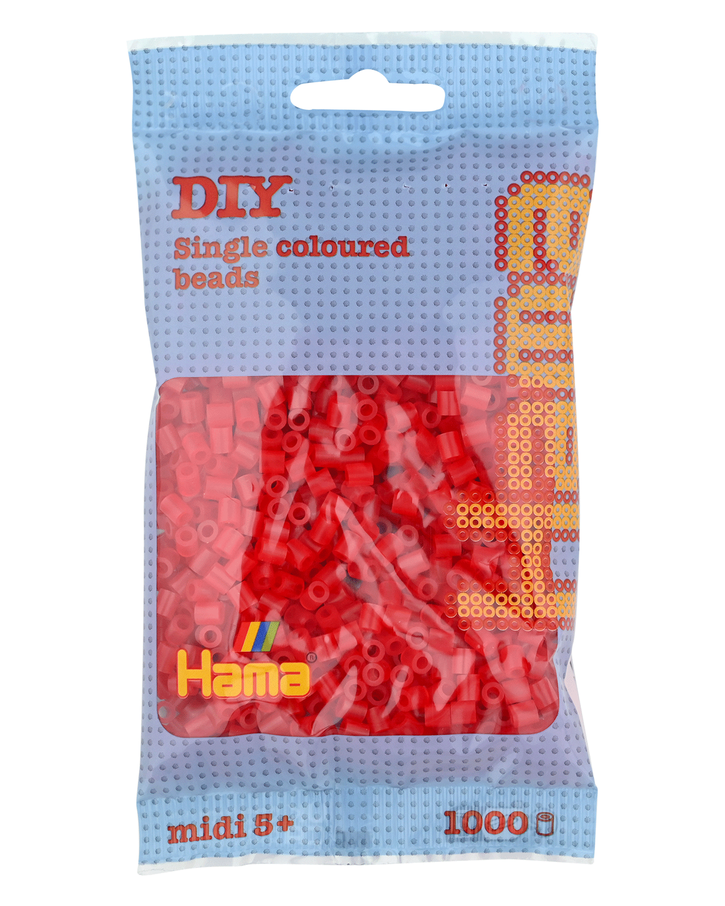 Hama Bügelperlen – Transparent - Rot, Midi 5 mm (1000 Stk) von Spielzeughafen