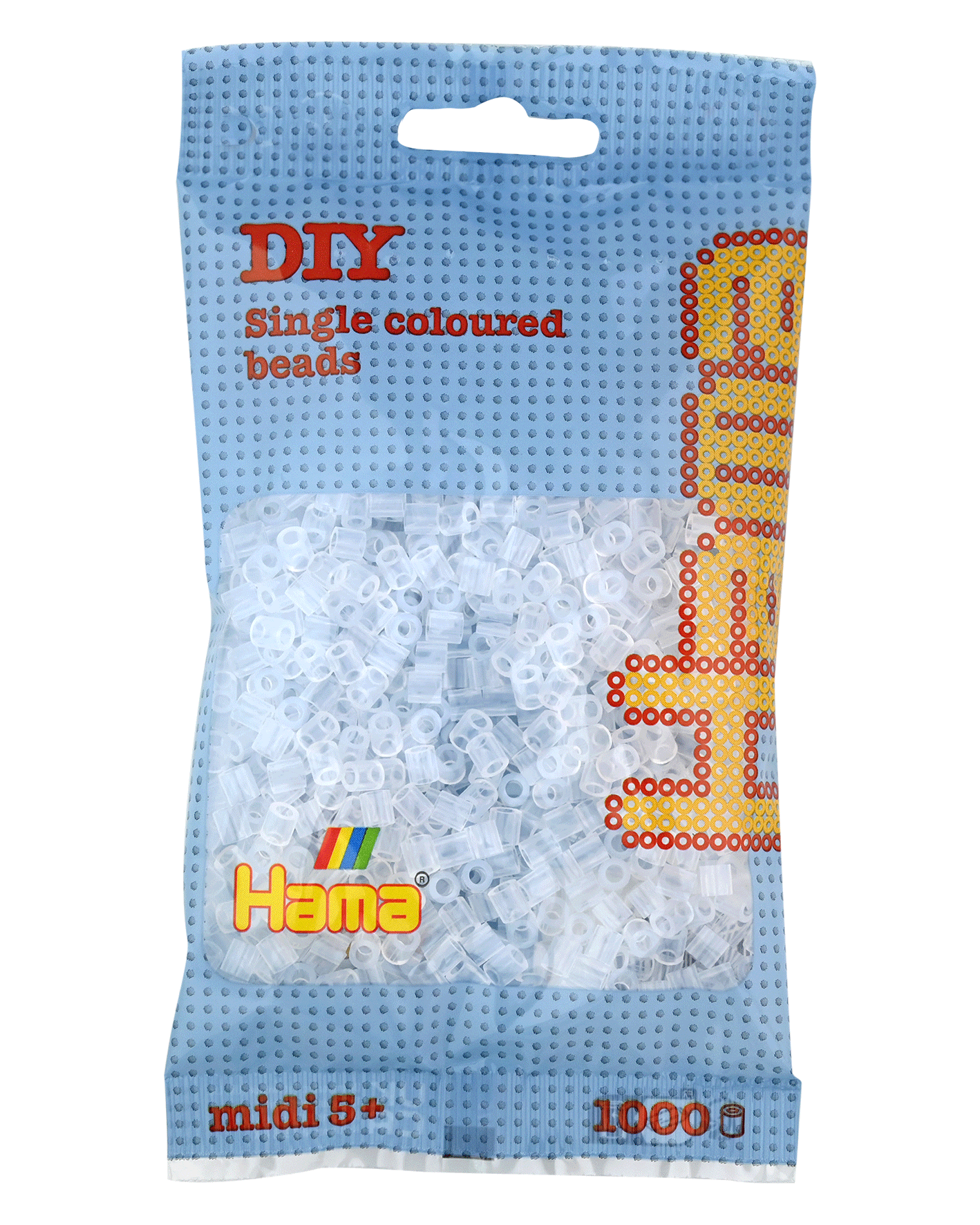 Hama Bügelperlen – Transparent - Weiß, Midi 5 mm (1000 Stk) von Spielzeughafen