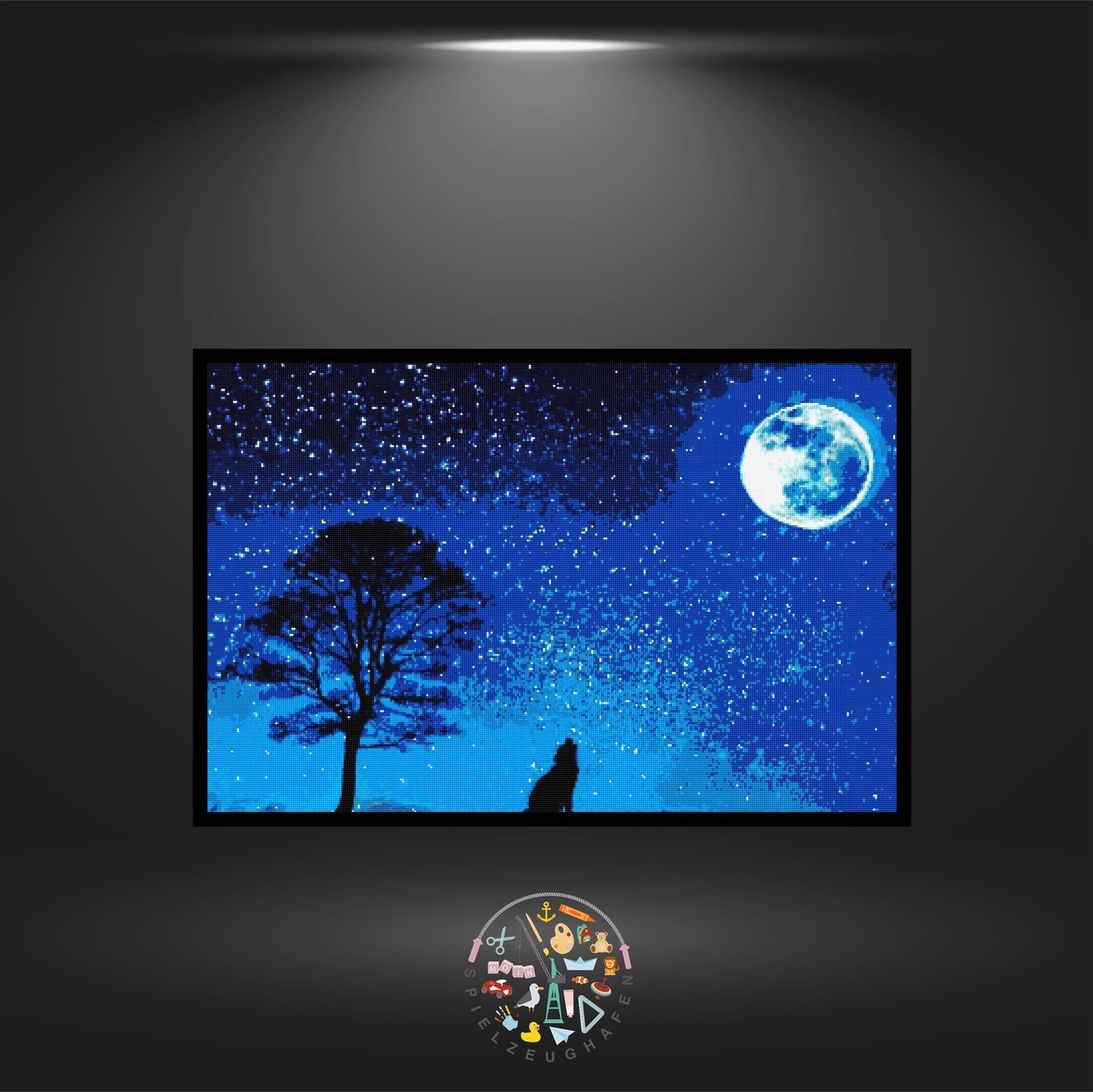 'Howling at the moon' - Quadratisch Nachtleuchtend von Spielzeughafen