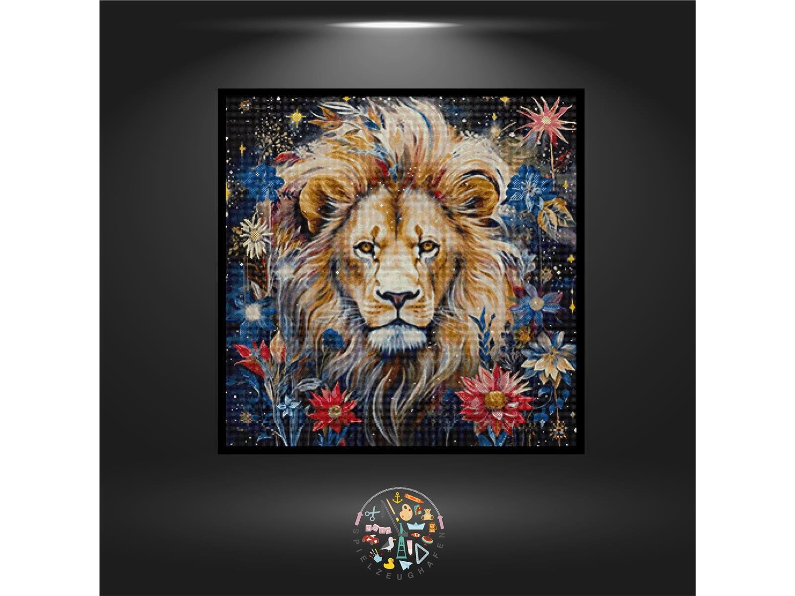 Löwe 'Flowerpower' - Quadratisch mit AB von Spielzeughafen