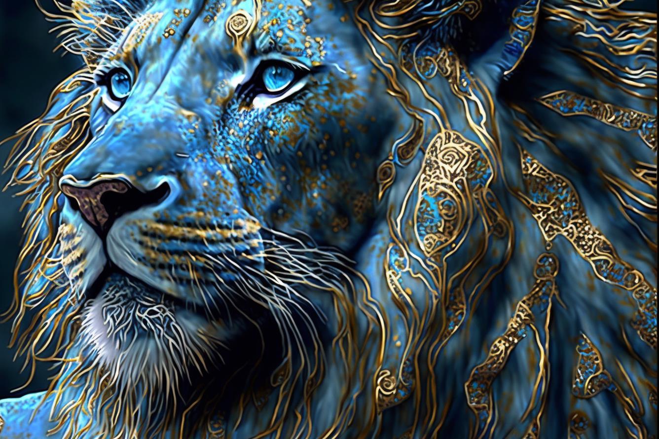 Löwe Topas - Quadratisch (eckig) 60x90 cm von Spielzeughafen