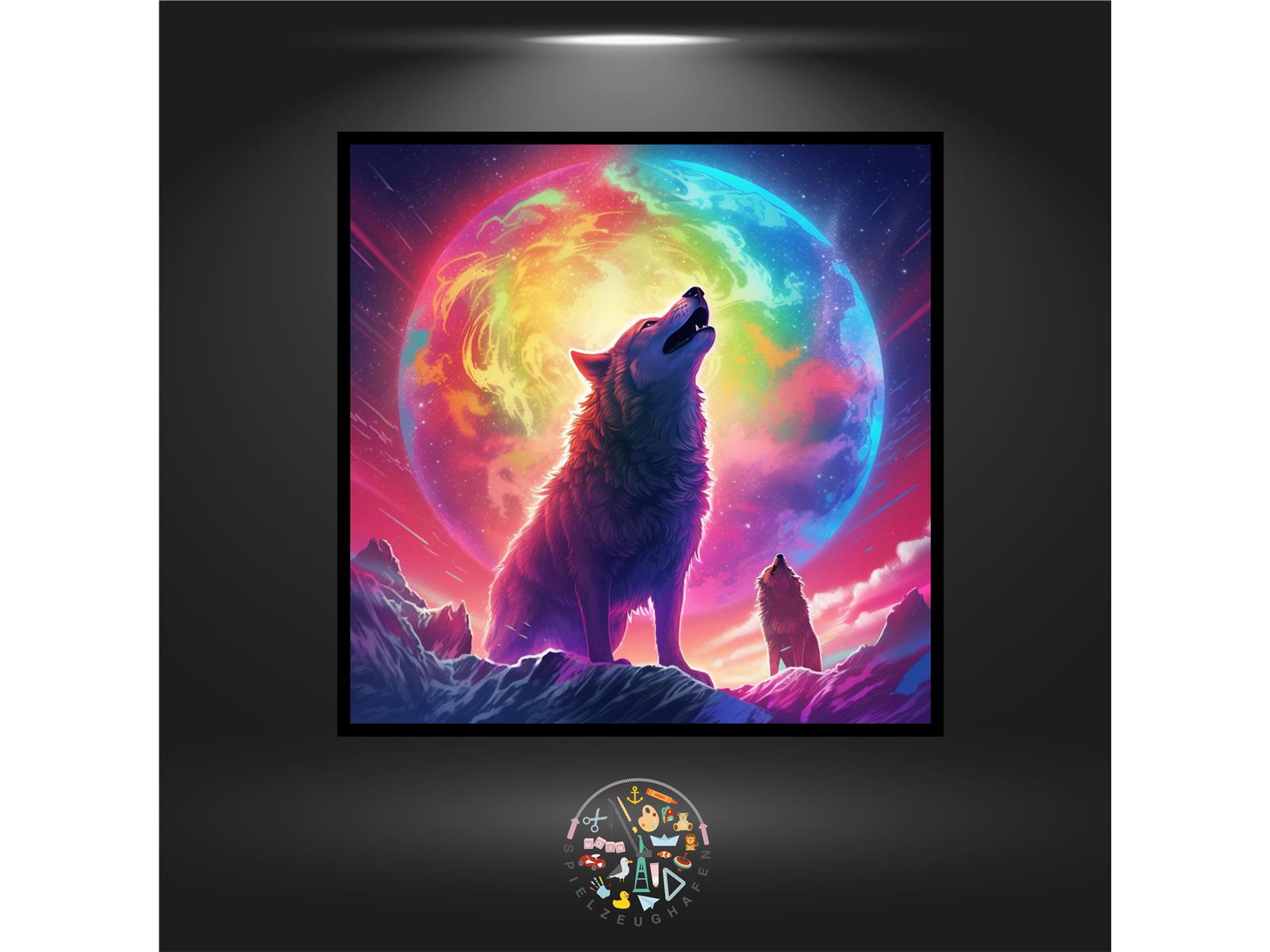Rainbow moon - Quadratisch von Spielzeughafen