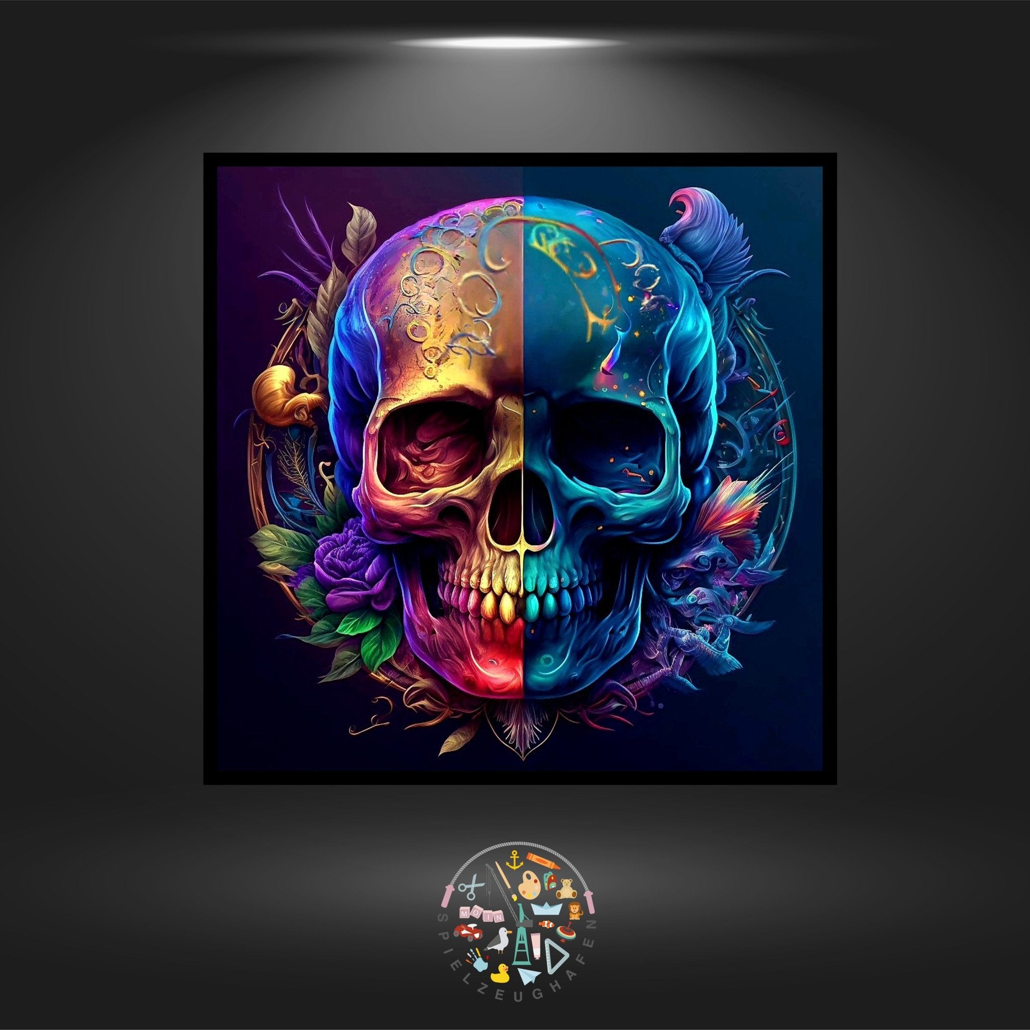 Rainbowskull - Bügelperlen von Spielzeughafen