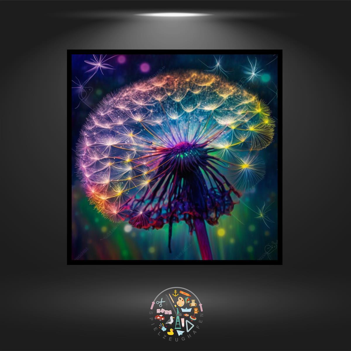 Regenbogen Pusteblume - Quadratisch mit AB von Spielzeughafen