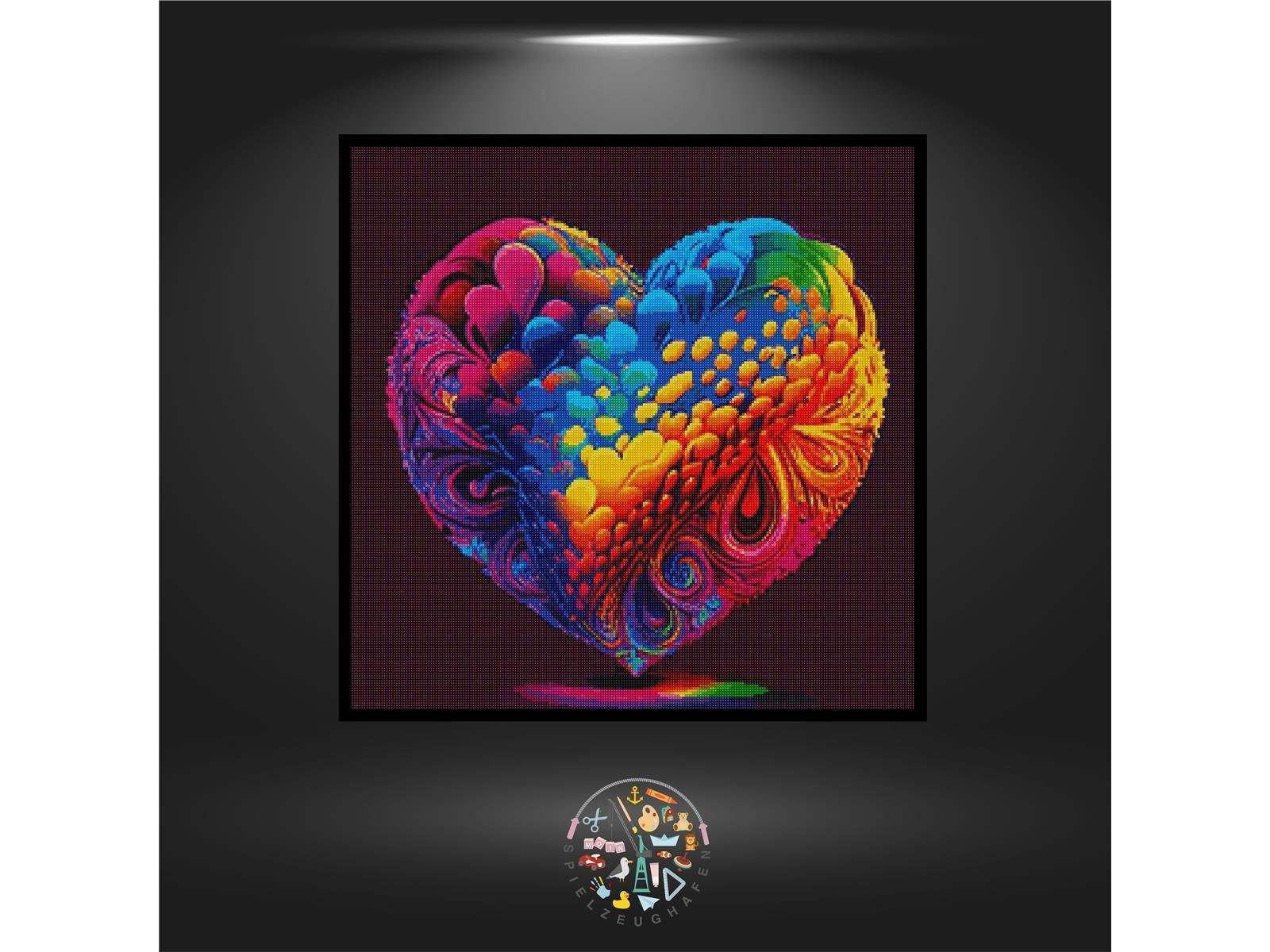 Regenbogenherz - Quadratisch mit AB von Spielzeughafen