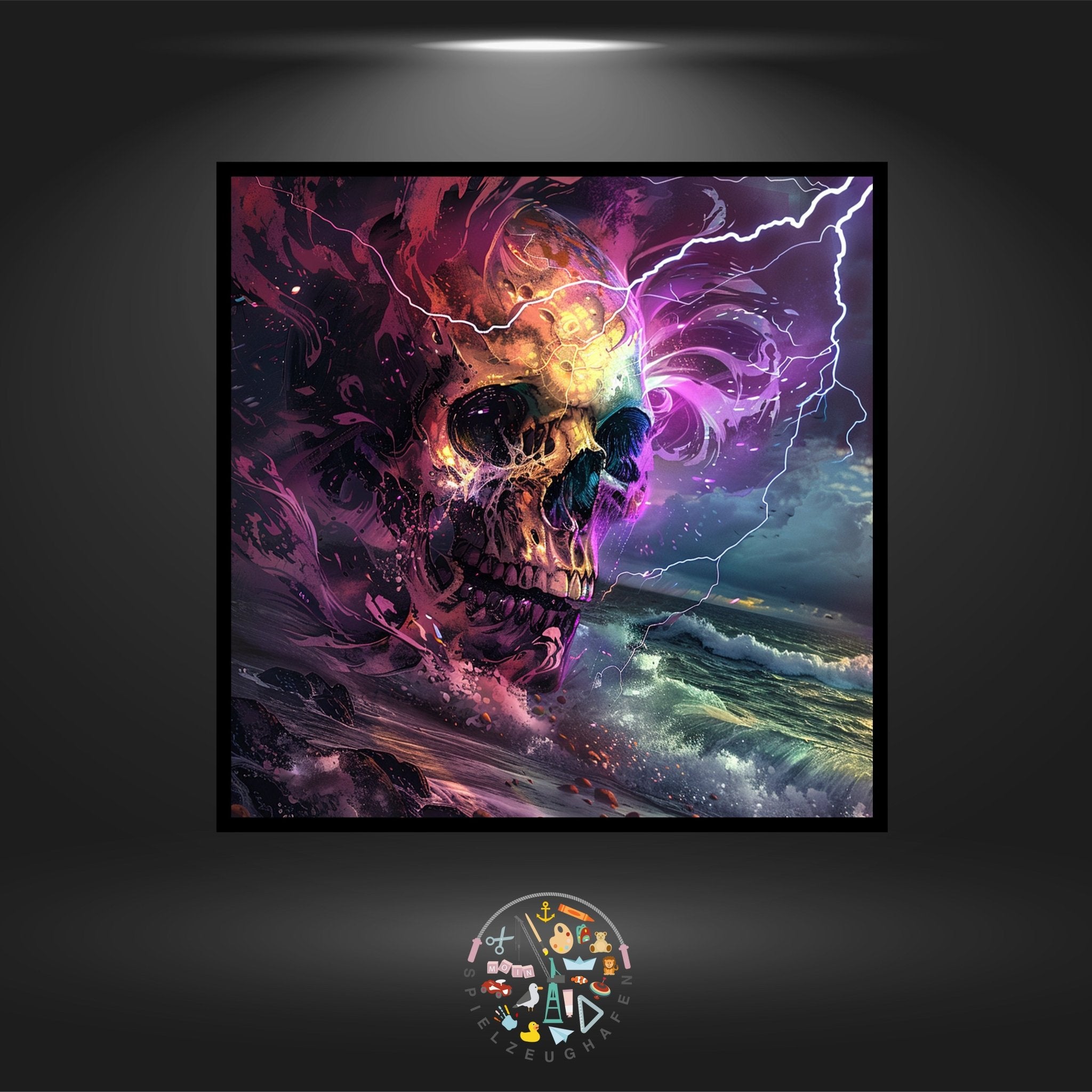 Skull 'Elements' - Quadratisch mit AB und Strass von Spielzeughafen