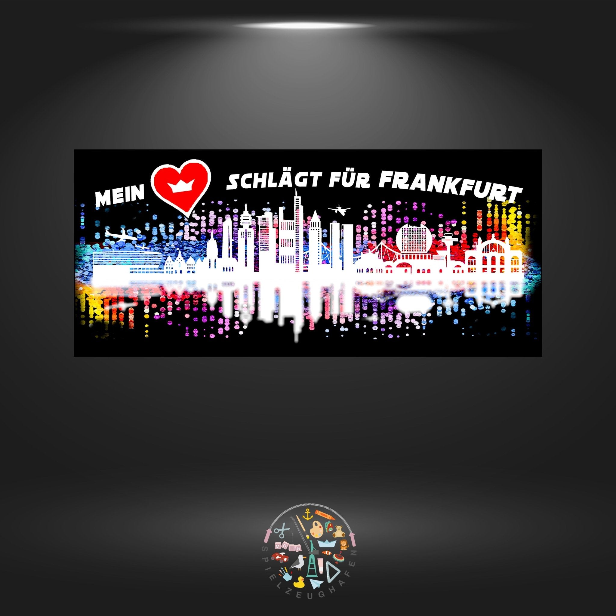 Skyline Frankfurt - Strass rund von Spielzeughafen