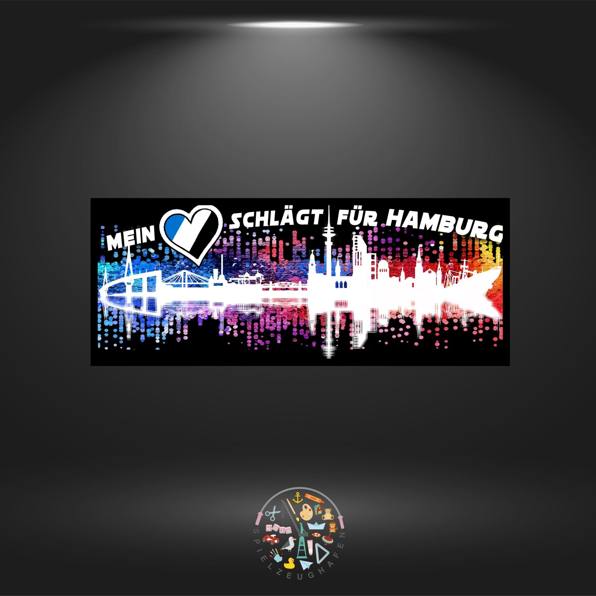 Skyline Hamburg - Strass rund von Spielzeughafen