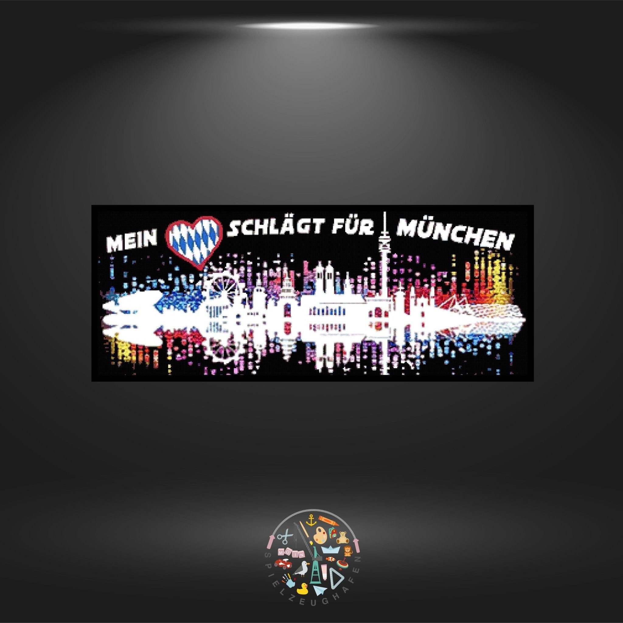 Skyline München - Strass rund von Spielzeughafen