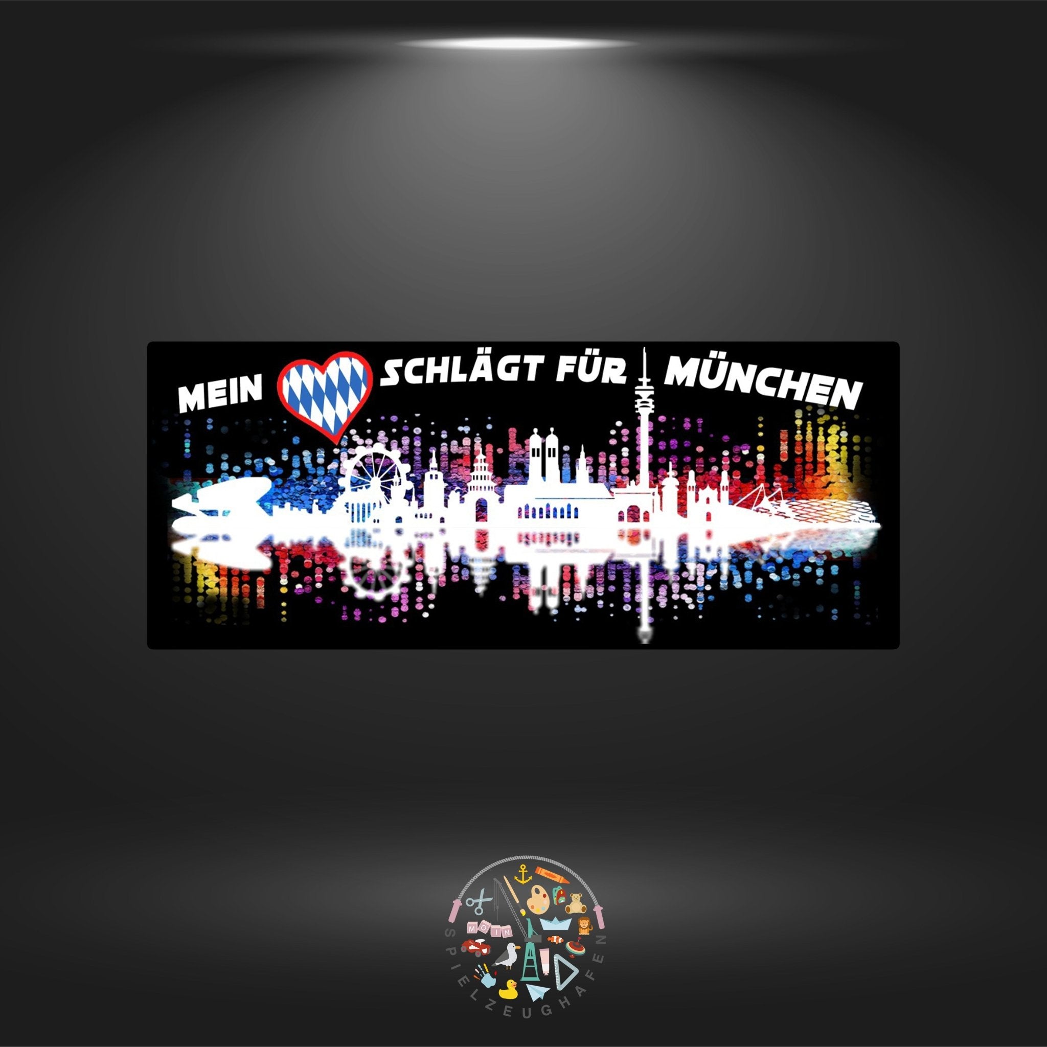 Skyline München - Strass rund von Spielzeughafen