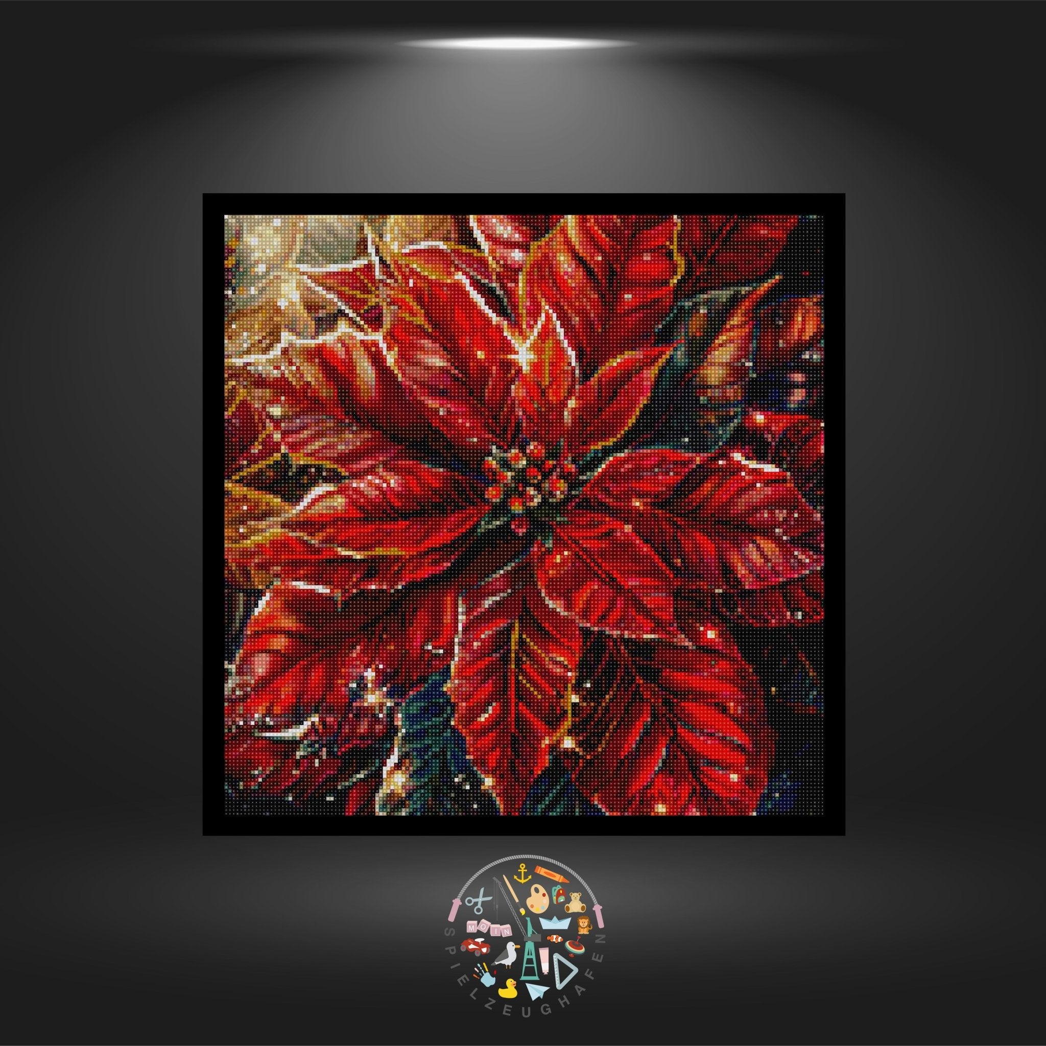 Weihnachtsstern - Quadratisch mit AB und Gold von Spielzeughafen