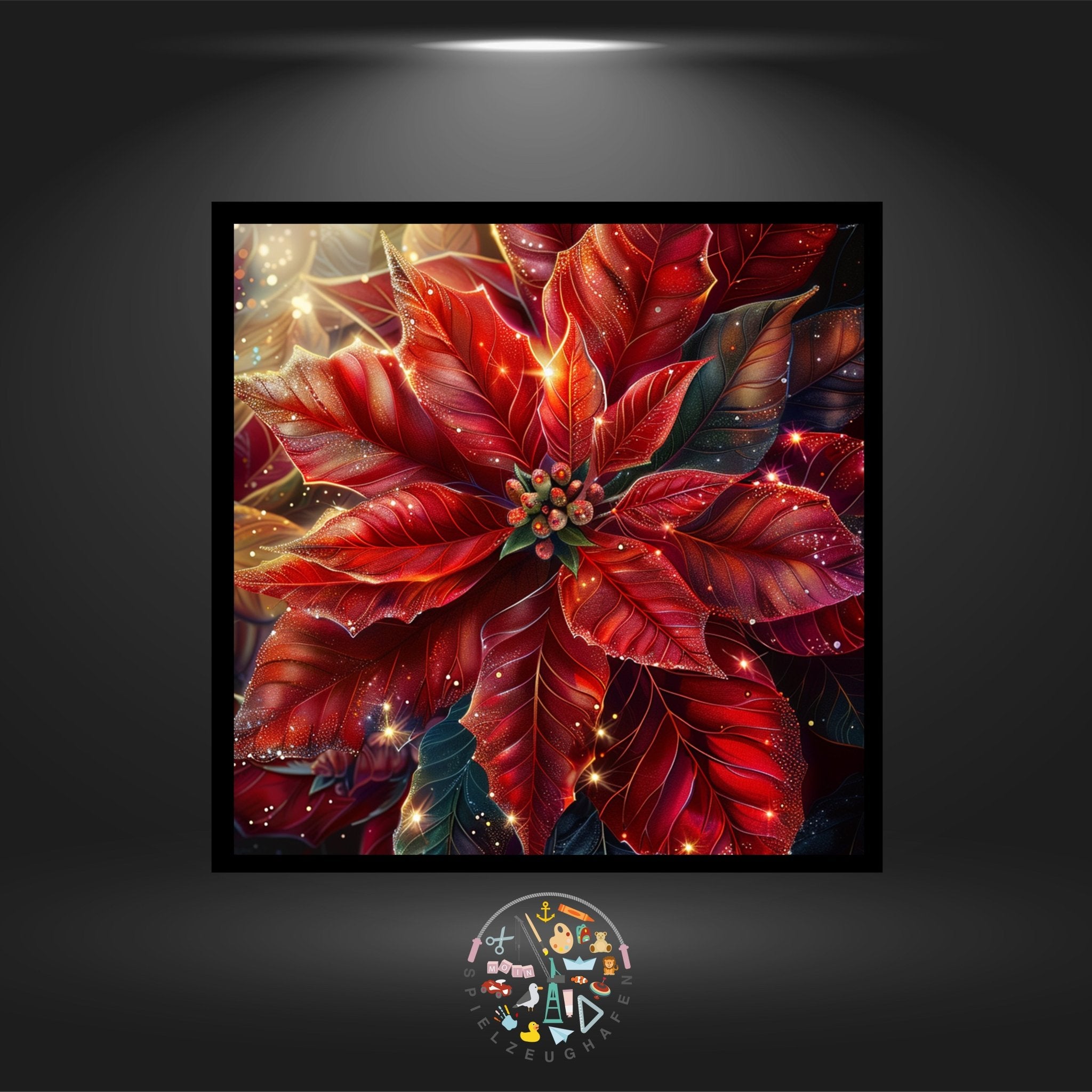 Weihnachtsstern - Quadratisch mit AB und Gold von Spielzeughafen