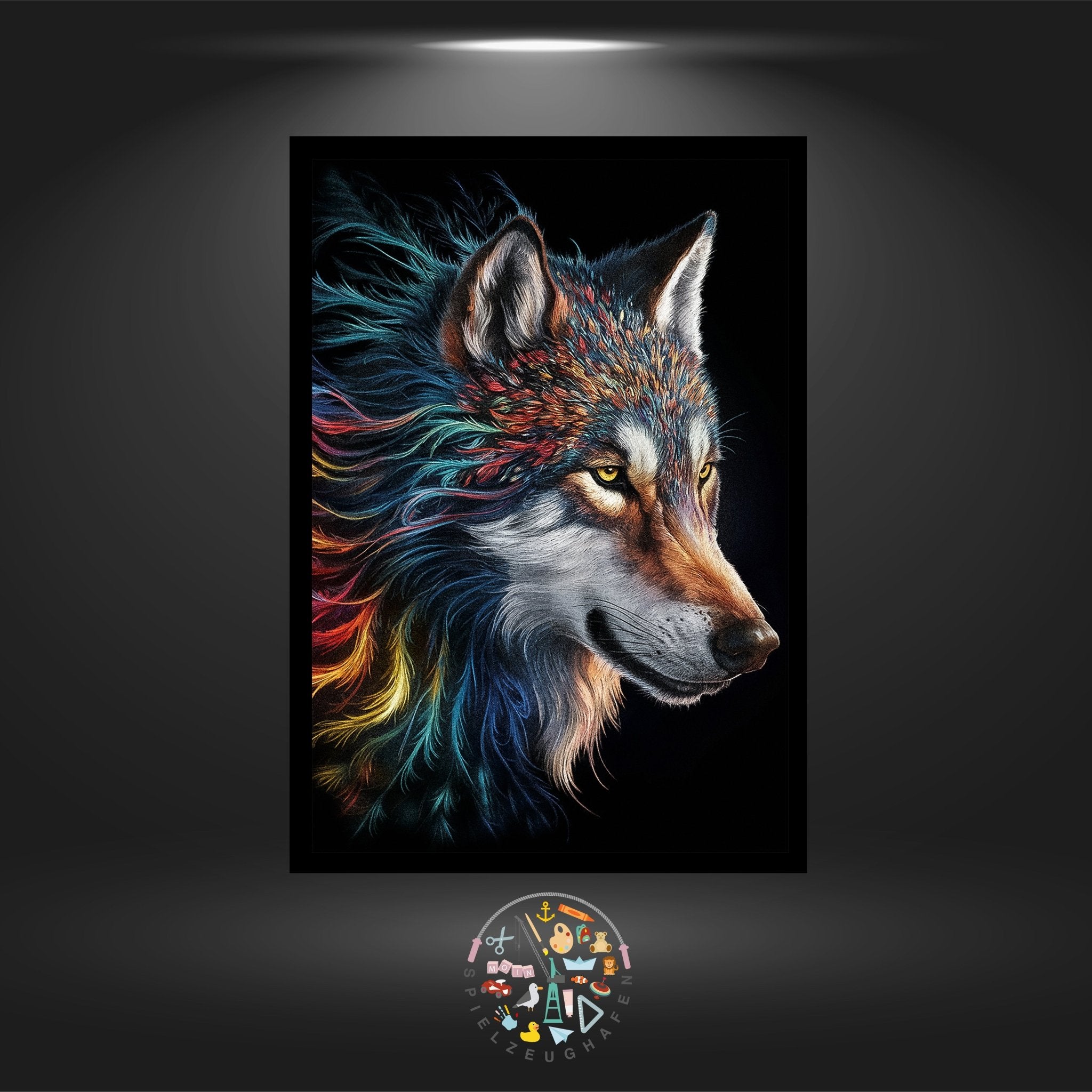 Wolf - Bügelperlenbild von Spielzeughafen