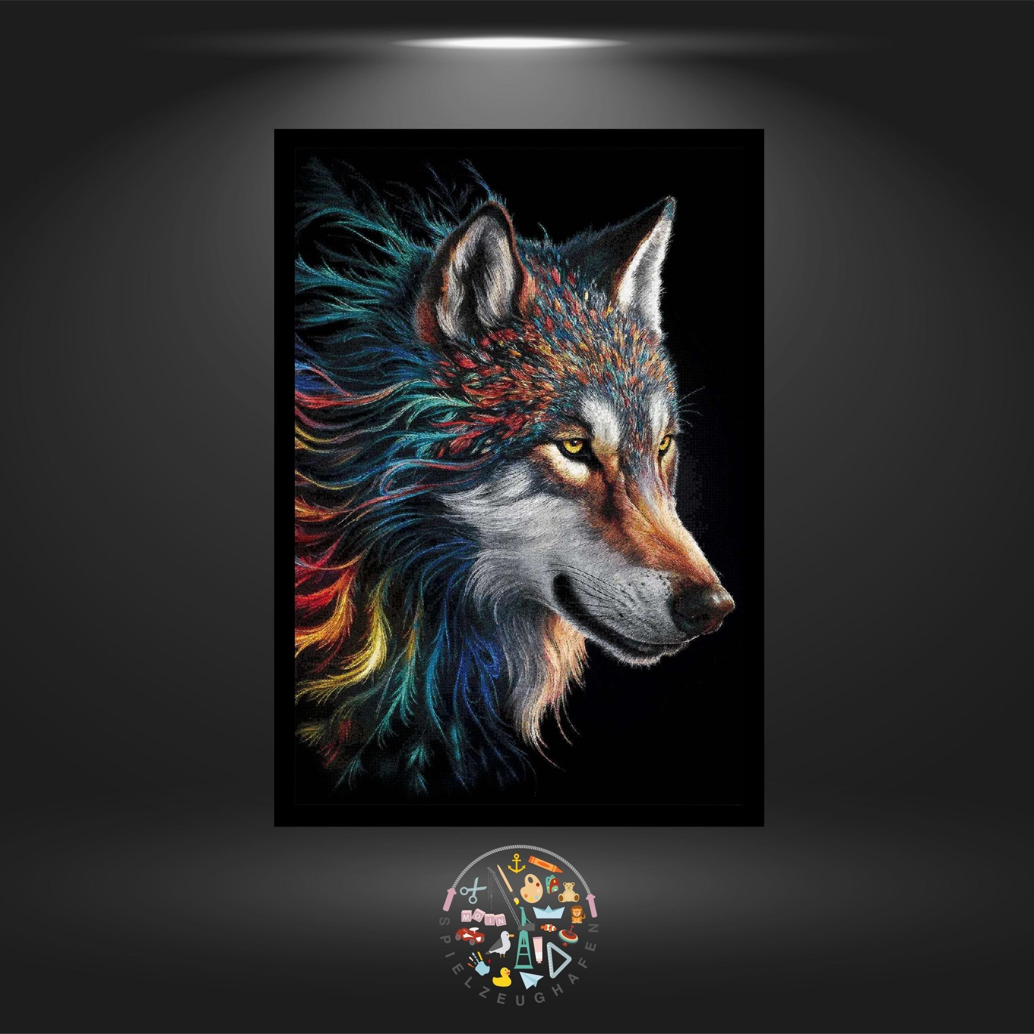 Wolf - Bügelperlenbild von Spielzeughafen