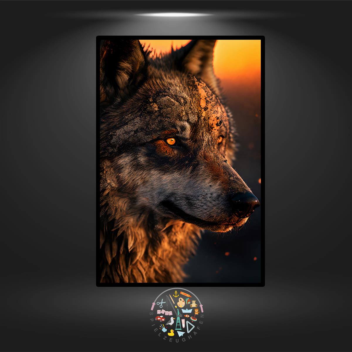 Wolf 'Earl Grey' - Quadratisch mit Strass eckig von Spielzeughafen