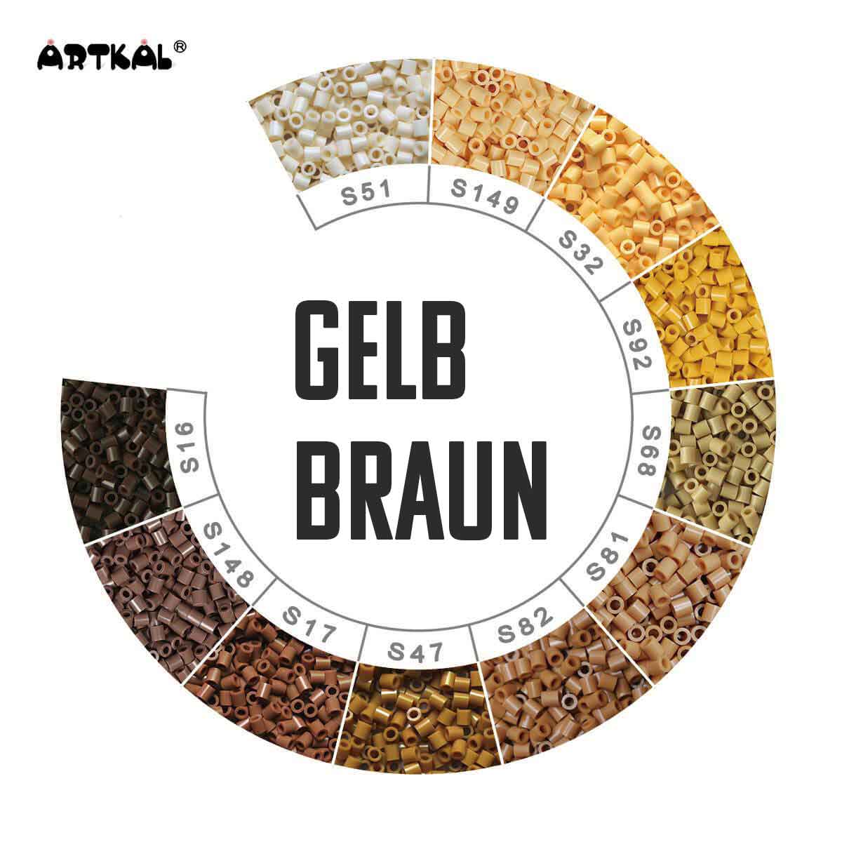 1000 Artkal MIDI S 5mm Gelb - Brauntöne von Spielzeughafen