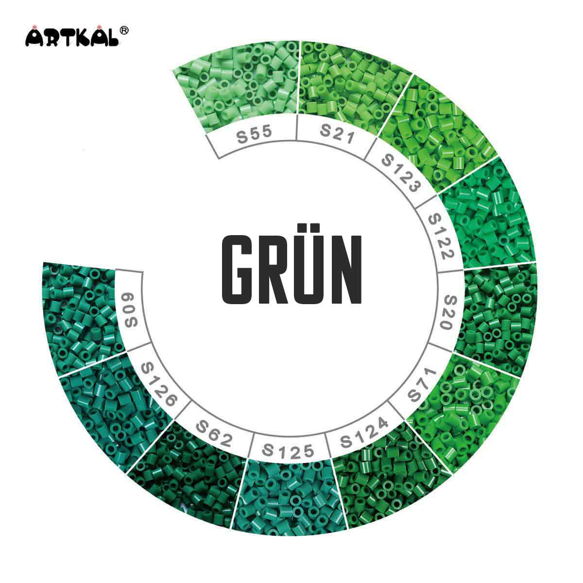 1000 Artkal MIDI S 5mm Grüntöne von Spielzeughafen