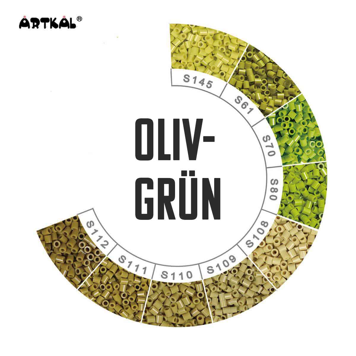 1000 Artkal MIDI S 5mm Olivgrüntöne von Spielzeughafen