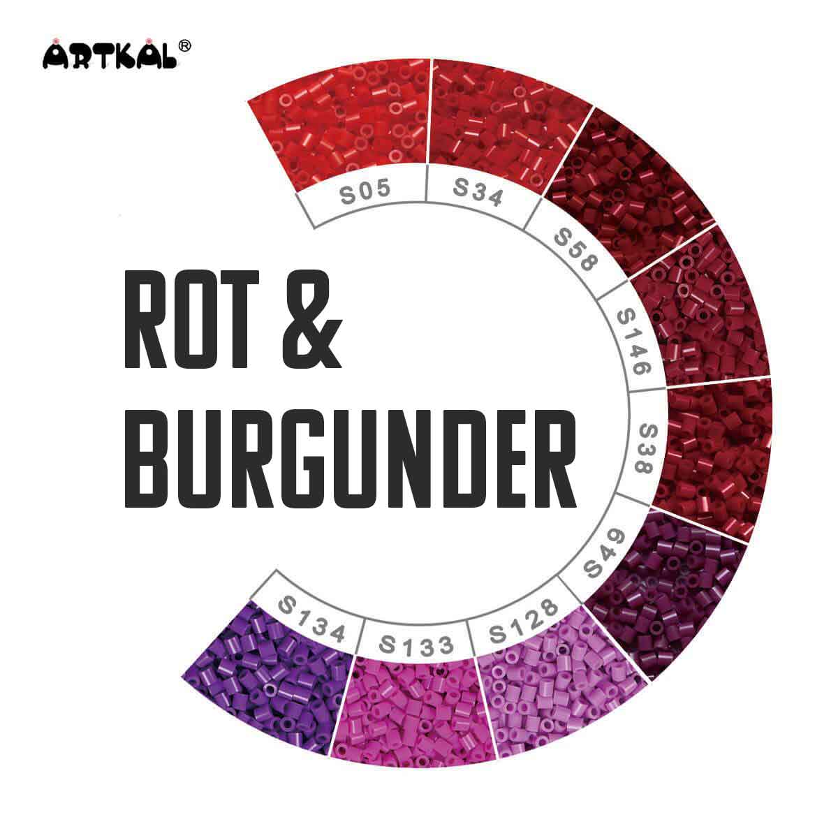 1000 Artkal MIDI S 5mm Rot und Burgunderfarben von Spielzeughafen