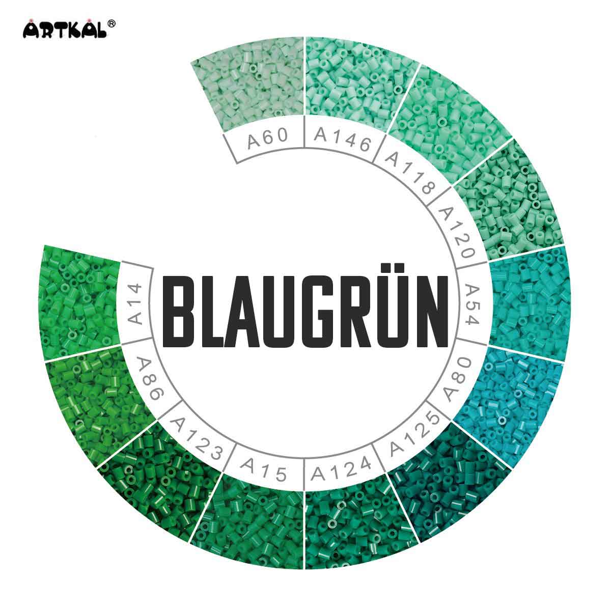 2000 Artkal MINI A 2,6mm Blaugrüntöne (soft) von Spielzeughafen