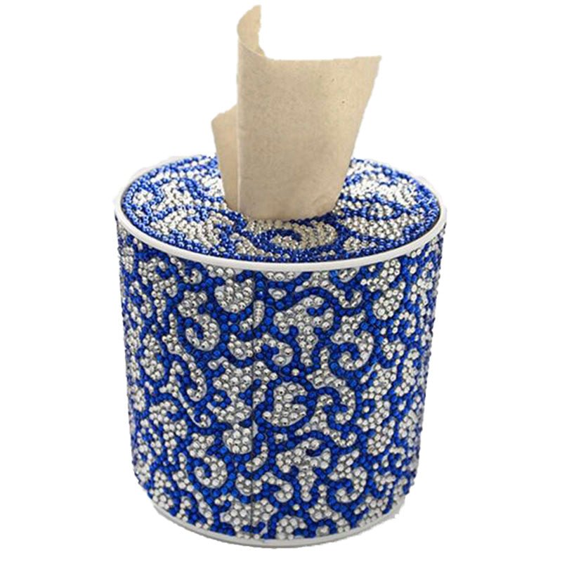 Diamond Painting Box Blau Weiß, Rund von Spielzeughafen