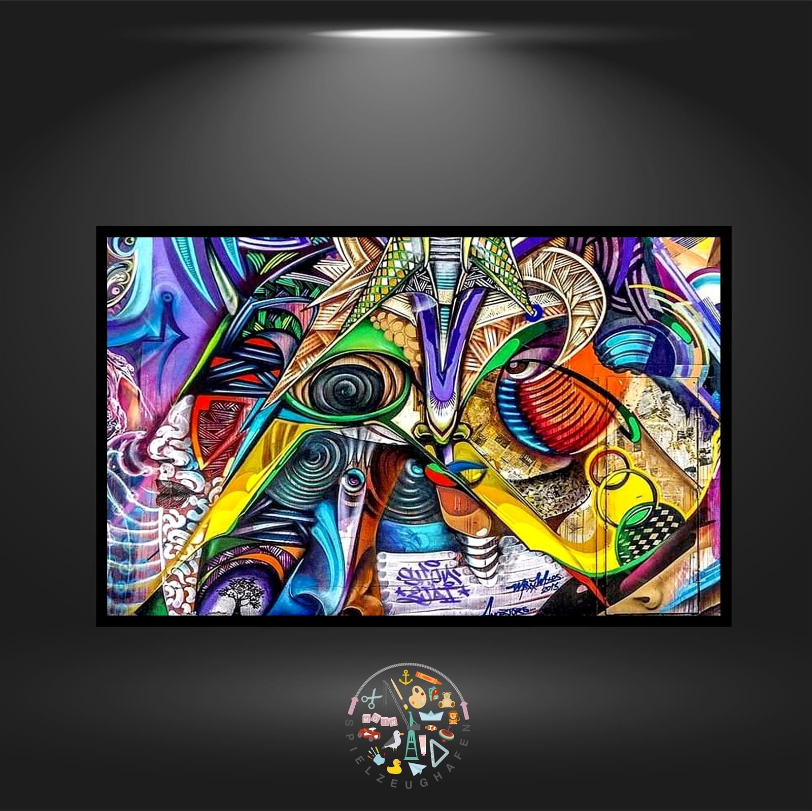 'Graffiti Face' - Quadratisch von Spielzeughafen