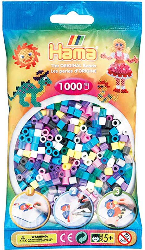 Hama Bügelperlen – Mischung 01, 16, 43, 45, 48, 49, 70 - 74, Midi 5 mm (1000 Stk) von Spielzeughafen