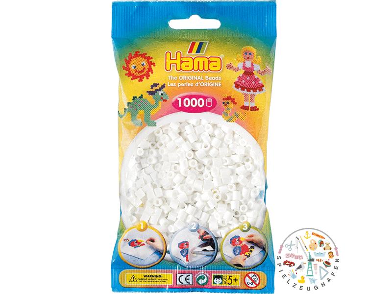 Hama Bügelperlen – Weiß, Midi 5 mm (1000 Stk) von Spielzeughafen