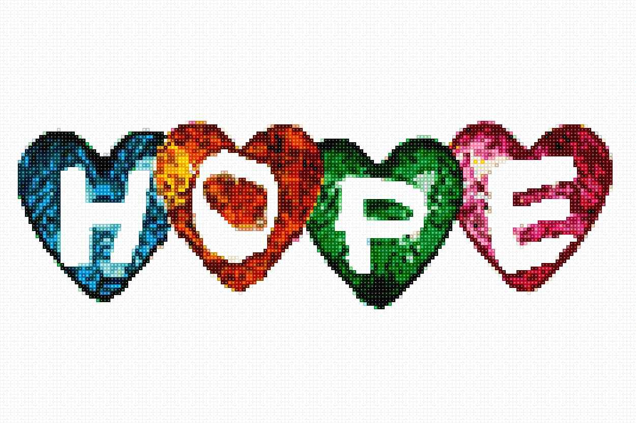 'Hearts of hope' - Quadratisch Nachtleuchtend von Spielzeughafen
