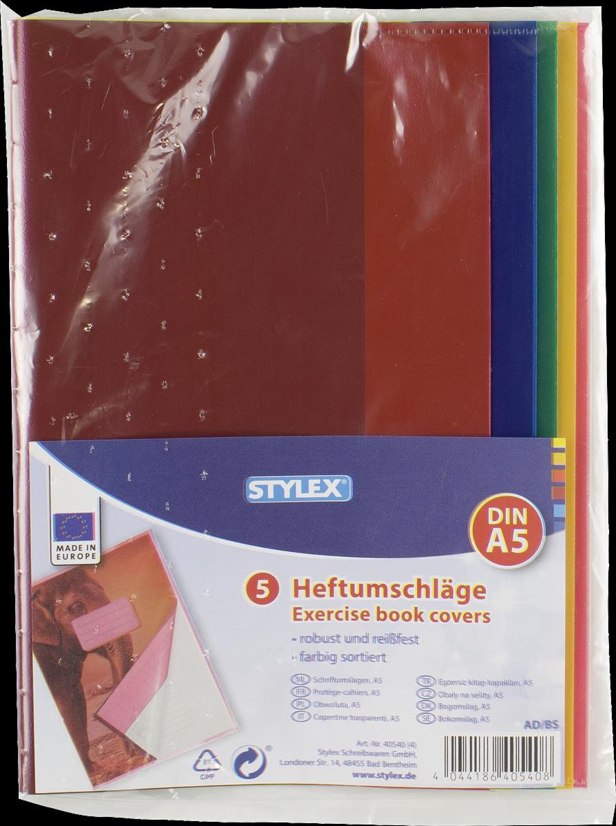 Heftumschläge, farbig transparent A5, Stylex von Spielzeughafen